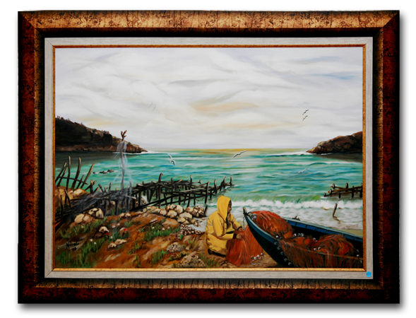Yalnız Balıkçı yağlıboya tablo