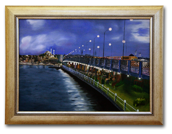 Gece Köprü Sefası yağlıboya tablo