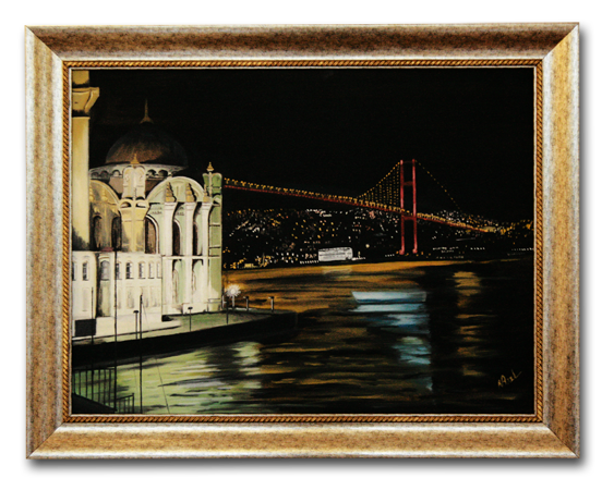 Ortaköy'de Gece yağlıboya tablo