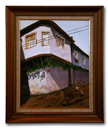 Köşedeki Ev yağlıboya tablo