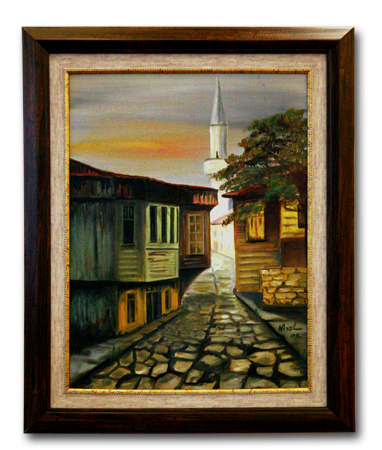 Eski İstanbul' dan Bir Sokak yağlıboya tablo